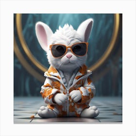 Rabbit In Sunglasses 1 Canvas Print