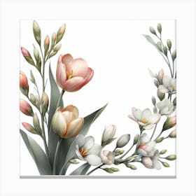 Tulips and Freesia 3 Canvas Print