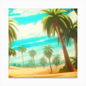 Palm Trees In The Desert Canvas Print