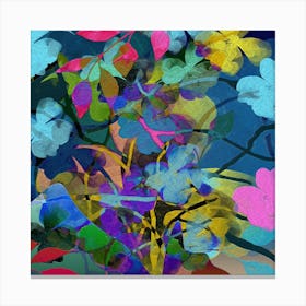 Abstract Flowers Branches Canvas Print