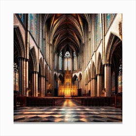 Interior Of A Cathedral Canvas Print