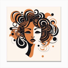 Woman With Curly Hair 2 Canvas Print