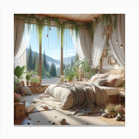 Bedroom In The Mountains Canvas Print