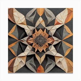 Firefly Beautiful Modern Detailed Floral Indian Mosaic Mandala Pattern In Neutral Gray, Charcoal, Si (5) Canvas Print