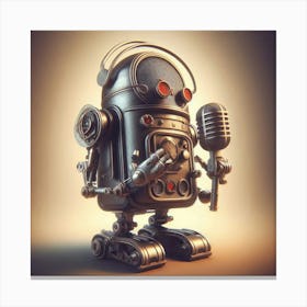 Robot With Microphone Canvas Print