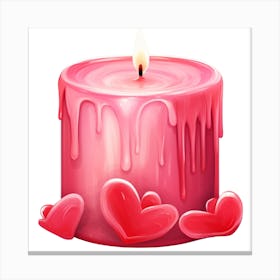 Valentine'S Day Candle Canvas Print