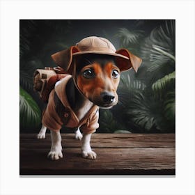 Dog In A Hat Canvas Print