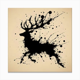 Abstract Ink Deer Digital Art Rustic Wildlife Wall Decor Toile