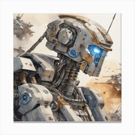 Robot In Space 4 Canvas Print