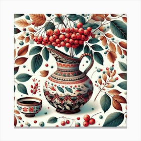 Scandinavian Art, Viburnum berries 3 Canvas Print