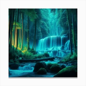 Waterfall In The Forest 4 Canvas Print