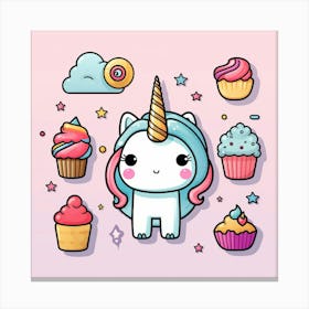 Cute Unicorn 82 Canvas Print