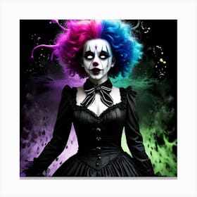Clown With Colorful Hair Canvas Print