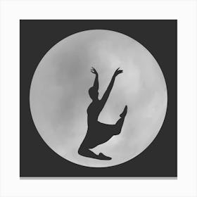 Minimalist Full Moon Silhouette with Dancer - Empowerment - Moon Magic Canvas Print