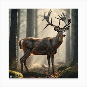 Deer In The Forest 208 Canvas Print