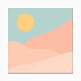 Sunrise Sunset Mountain Abstract Pastel Sunlight Nature Landscape Scenery Digital Art Canvas Print