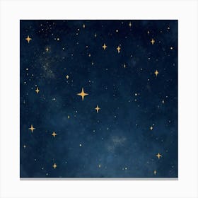 Watercolor Stars Forming Constellations Against A Dark, Starry Sky 1 Canvas Print