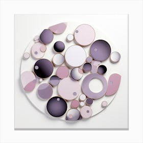 Light Purple White Light Gray Circle Art Canvas Print