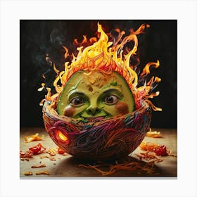 Pumpkin On Fire Canvas Print