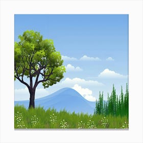 Landscape With Trees Canvas Print