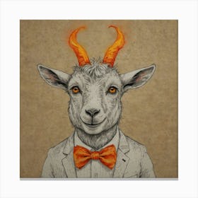 Goat In A Suit 7 Canvas Print