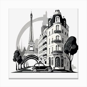 Paris France City Artistic Landmark Canvas Print