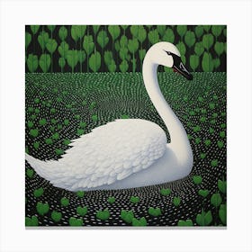 Ohara Koson Inspired Bird Painting Swan 3 Square Canvas Print