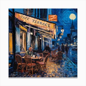 Cafe Terrace At Night Canvas Print