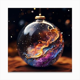 Christmass Glass Ball Ornament Full Of Galaxy Canvas Print