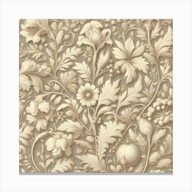 Gold Floral Canvas Print