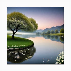 Tree In A Lake 1 Canvas Print