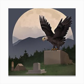 Eagle In The Graveyard 1 Canvas Print
