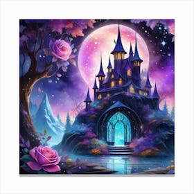 Castle In The Moonlight Canvas Print