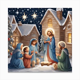 Nativity Scene Canvas Print