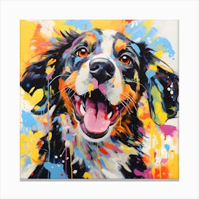 Abstract Colorful Happy Puppy Dog Canvas Print