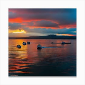 Sunset At Tasmania 1 Canvas Print