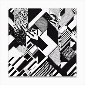 Abstract Geometric Patterns In Monochrome 10 Canvas Print