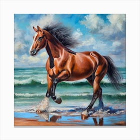 Horse On The Beach 2 Canvas Print