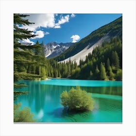 Blue Lake In The Mountains 5 Canvas Print