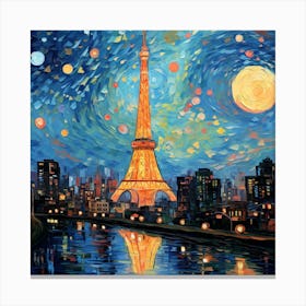 Eiffel Tower At Night 4 Canvas Print