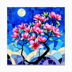 Magnolia Tree mosaics Canvas Print