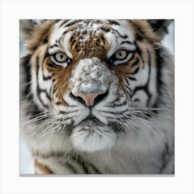 A Close Up Of A Majestic Tiger, Capturing Its Intense Gaze And Powerful Presence Canvas Print