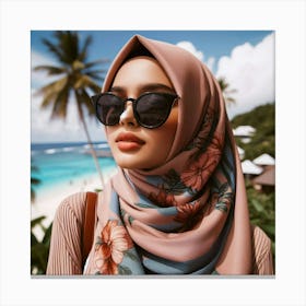 Muslim Woman In Hijab 5 Canvas Print