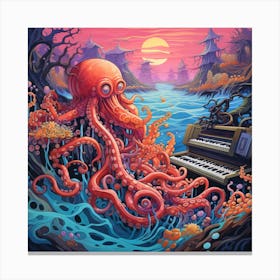 Octopus Piano Canvas Print