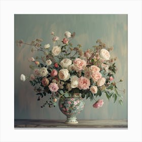 Roses In A Vase 1 Canvas Print