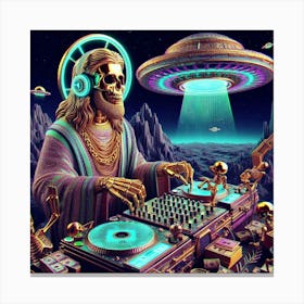 Alien Dj 4 Canvas Print