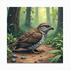 Owl In The Forest Canvas Print