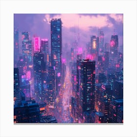 Futuristic Cityscape Art Canvas Print