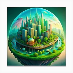 City Inside A Bubble Canvas Print