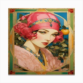 Girl With Pink Hair Canvas Print